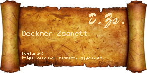 Deckner Zsanett névjegykártya